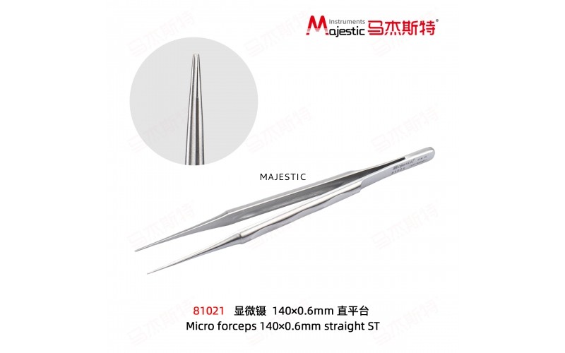 Micro forceps 140×0.6mm straight ST