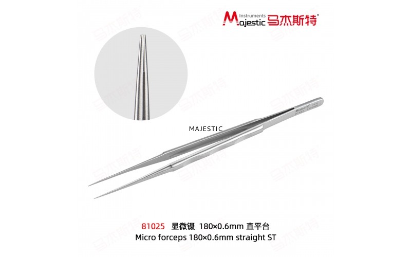 Micro forceps 180×0.6mm straight ST