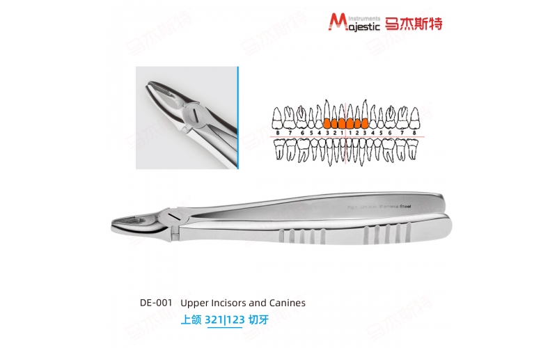 Adult Extracting Forceps English Pattern Upper Incisors and Canines Fig.1