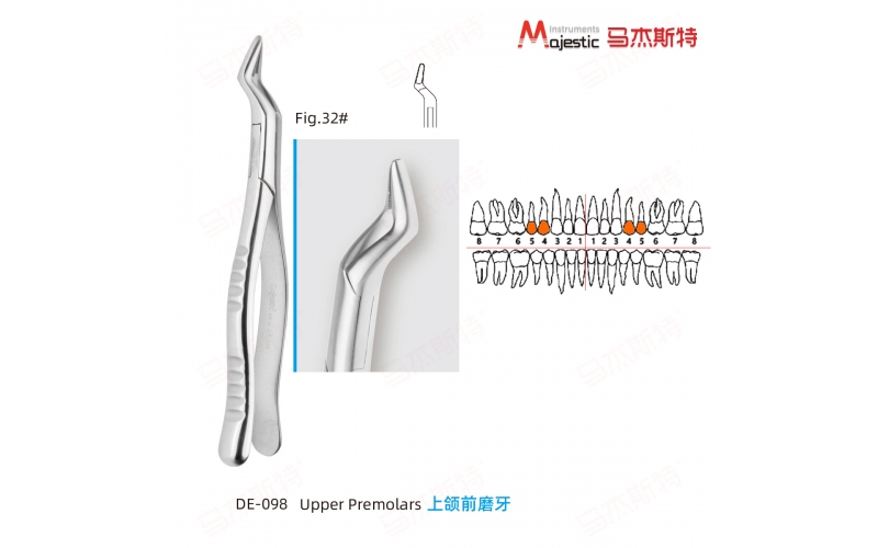 Adult Extracting Forceps American Pattern Upper Premolars and Roots Fig.32#