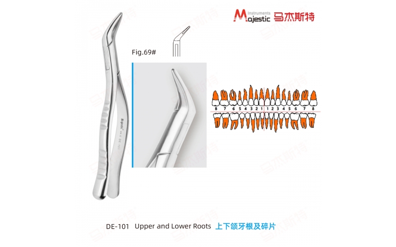 Adult Extracting Forceps American Pattern Upper and Lower Roots Fig.69#