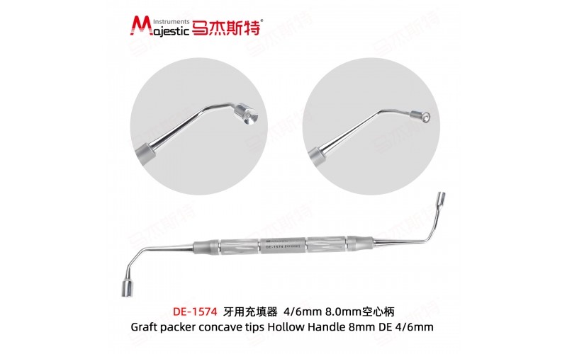 Graft packer concave tips Hollow Handle 8mm DE 4/6mm