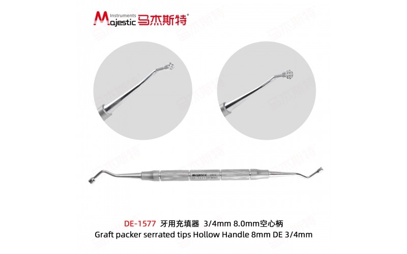 Graft packer serrated tips Hollow Handle 8mm DE 3/4mm
