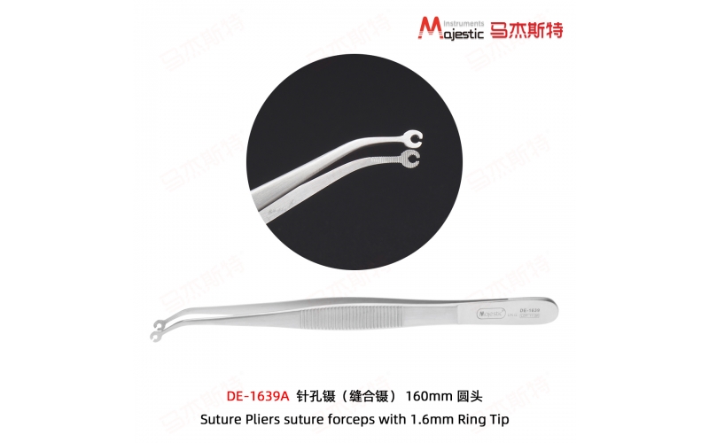 Suture Pliers suture forceps with 1.6mm Ring Tip