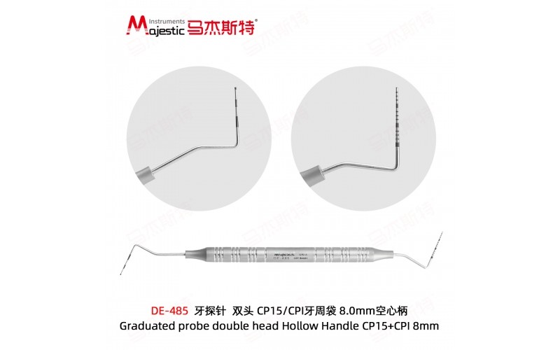 Graduated probe double head Hollow Handle CP15+CPI 8mm