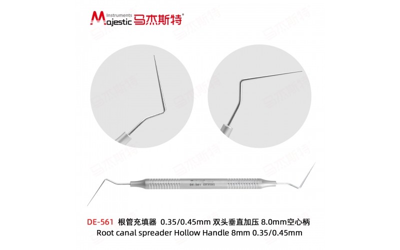Root canal spreader Hollow Handle 8mm 0.35/0.45mm