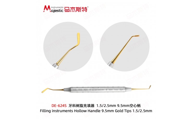 Filling instruments Hollow Handle 9.5mm Gold Tips 1.5/2.5mm
