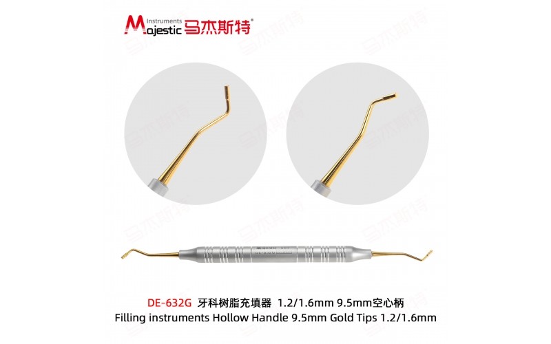 Filling instruments Hollow Handle 9.5mm Gold Tips 1.2/1.6mm