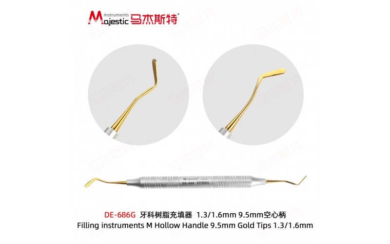 Filling instruments M Hollow Handle 9.5mm Gold Tips 1.3/1.6mm