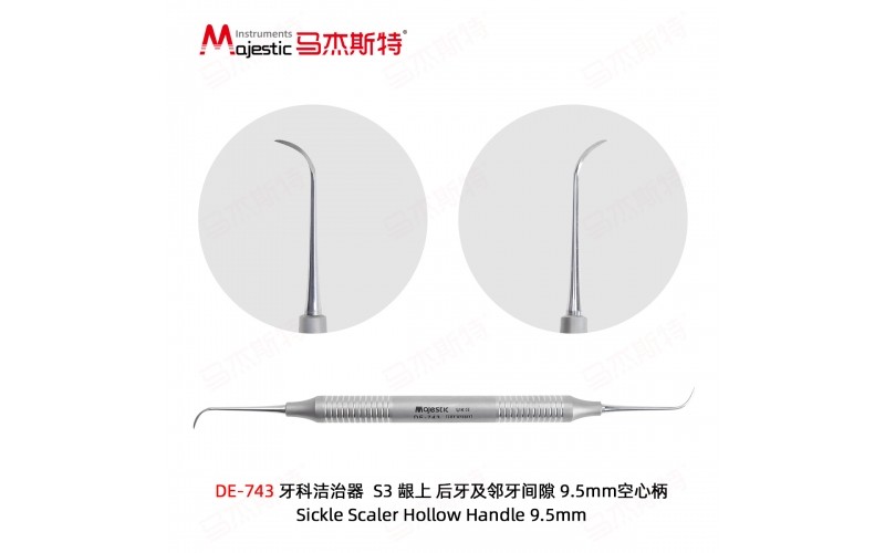 Sickle Scaler Hollow Handle 9.5mm