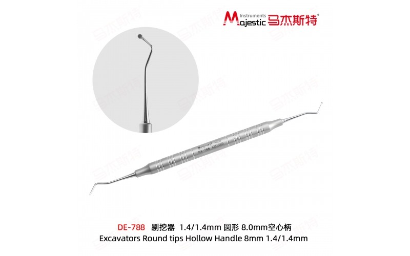 Excavators Round tips Hollow Handle 8mm 1.4/1.4mm