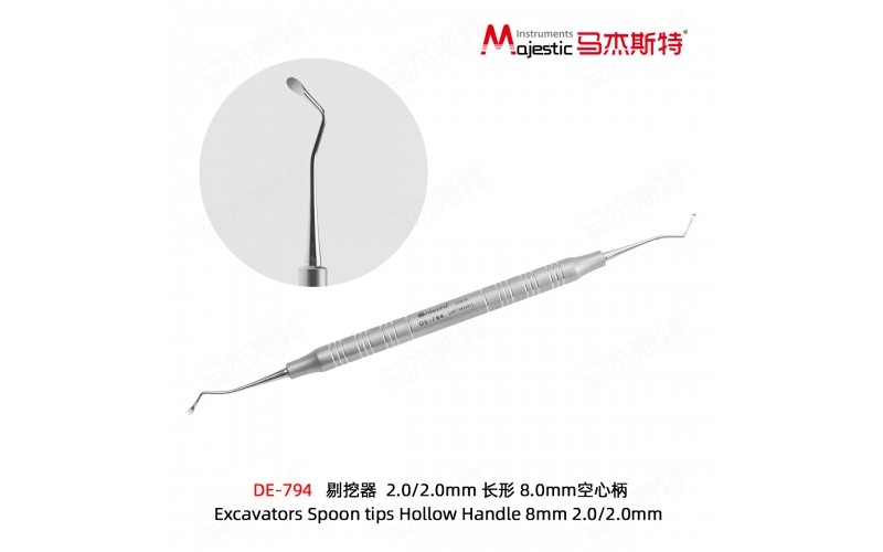 Excavators Spoon tips Hollow Handle 8mm 2.0/2.0mm
